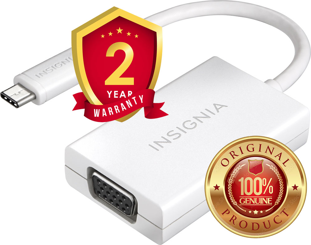 Insignia™ - USB Type-C-to-VGA Adapter - White