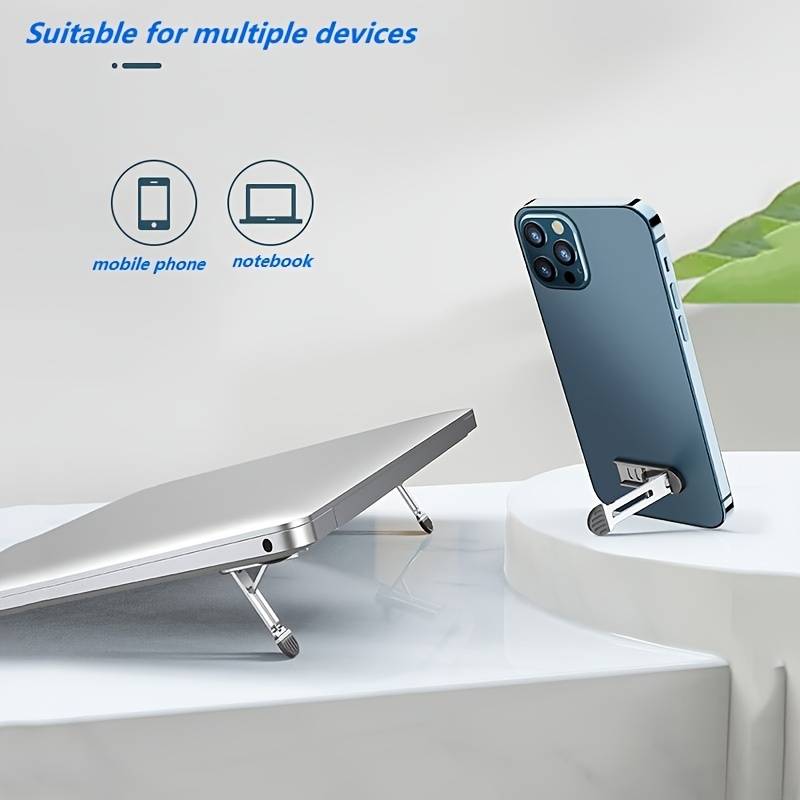 2Pcs/Set Mini Self-adhesive Foldable Laptop Stand Universal Portable Invisible Heat Dissipation Laptop Holder Computer Accessories. 