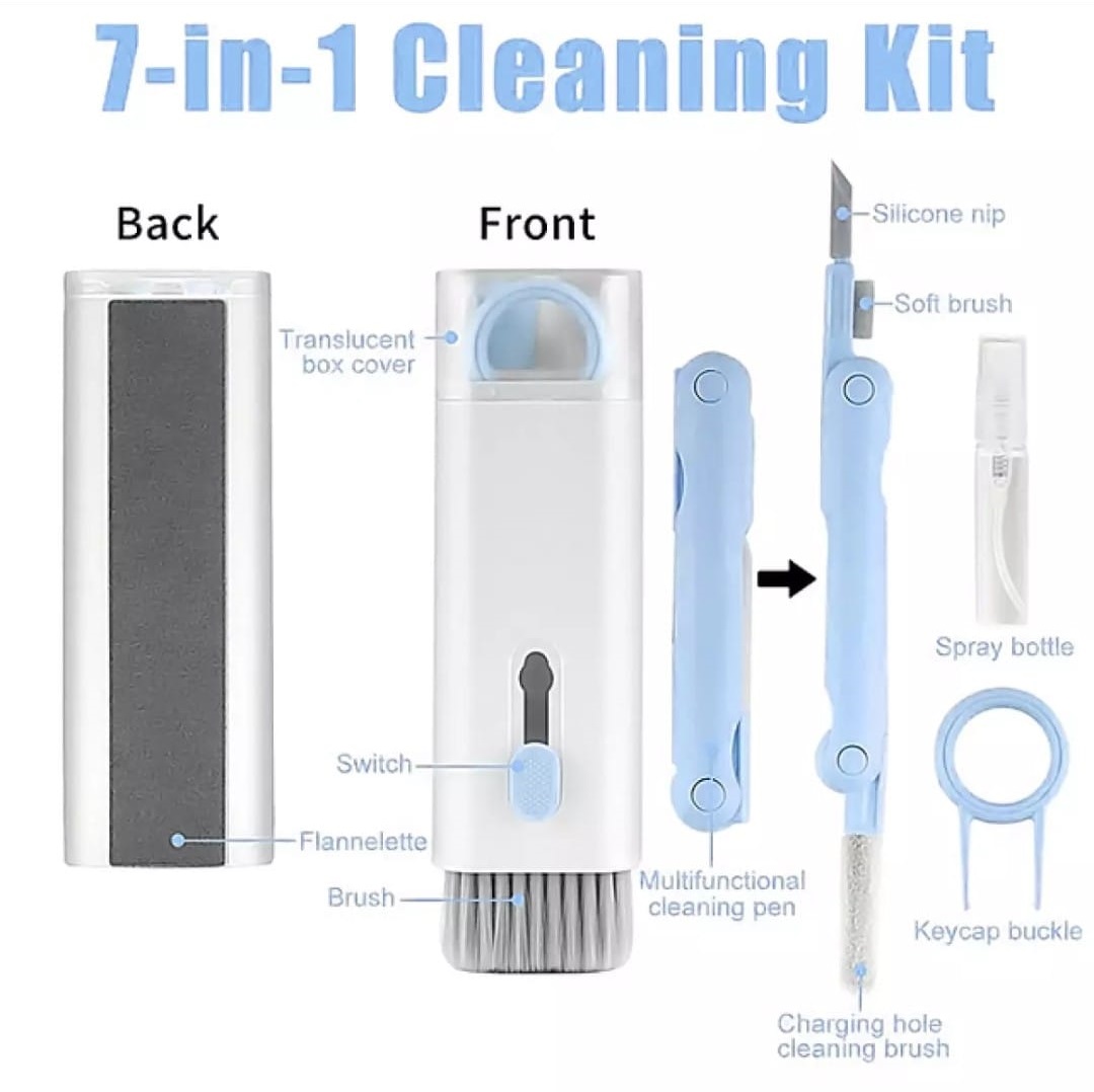 RAISA Multifunctional Cleaning Kit Clean Your Electronics with Ease Keyboard and Earphone Cleaning Tools with Keycap Puller 7in 1. 