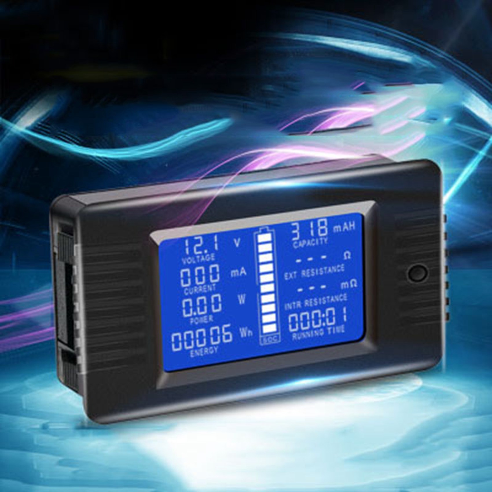 2X DC Multifunction Monitor Meter LCD Display Meter (Widely Applied to 12V/24V/48V RV/Car ). 