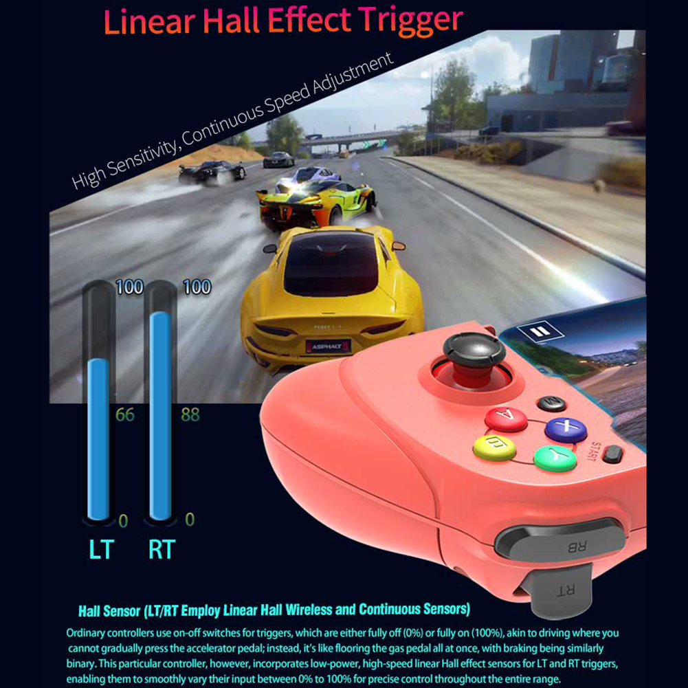 MOCUTE-062 Retractable Gamepad Controller Joystick Wireless Bluetooth Controller Retractable Gamepad Suitable for Android/iPhone Switch. 