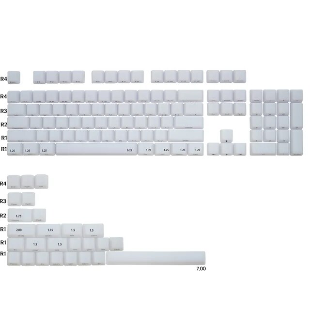 idobao ABS Keycap Set 130Keys White Marble Keycaps Ice Translucent Keycap Side Print Keycap for Mechanical Keyboard OEM Keycap. 