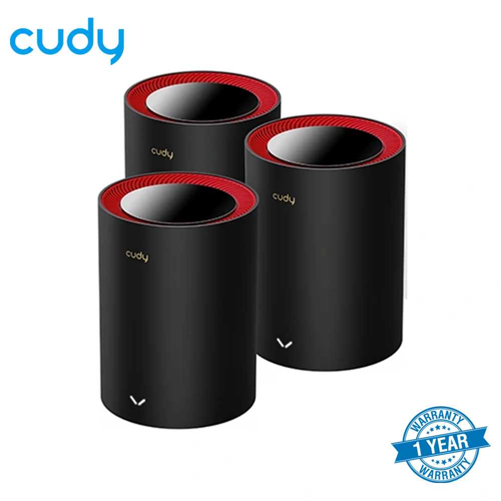 CUDY M3000 (3-Pack) AX3000 2.5G Dual Band Wi-Fi 6 Mesh System Router. 