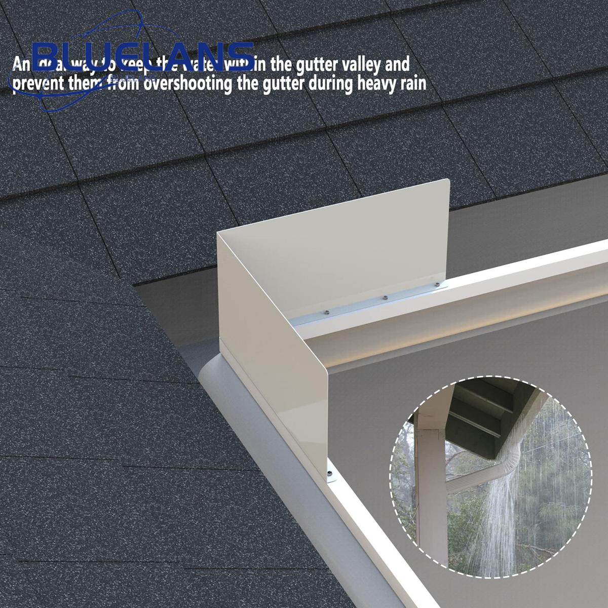 Gutter Splash Guard Easy Install Gutter Valley Splash Guards with Screws Effective Rain Diverter for Roofing Top Choice for Southeast Asian Buyers Roofing Gutter Guard