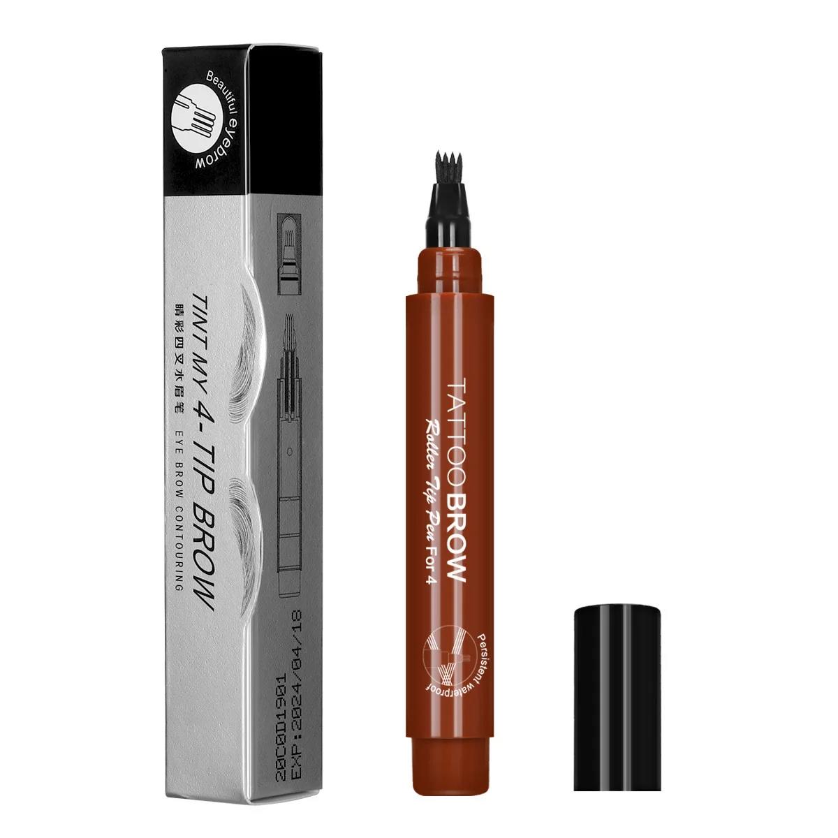 Waterproof 4-Tip Beard Pen Beard Penci Filler Beard Enhancer Lasting Repair Moustache Coloring Shaping Tools Hair Eyebrow Pencil