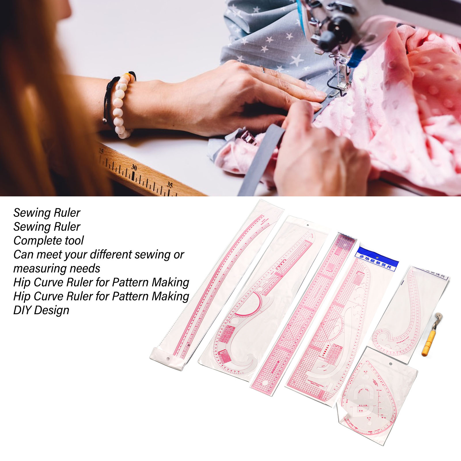 7pcs French Curve Ruler Set High Accuracy Tools Sewing Rulers With Scale Kit. 