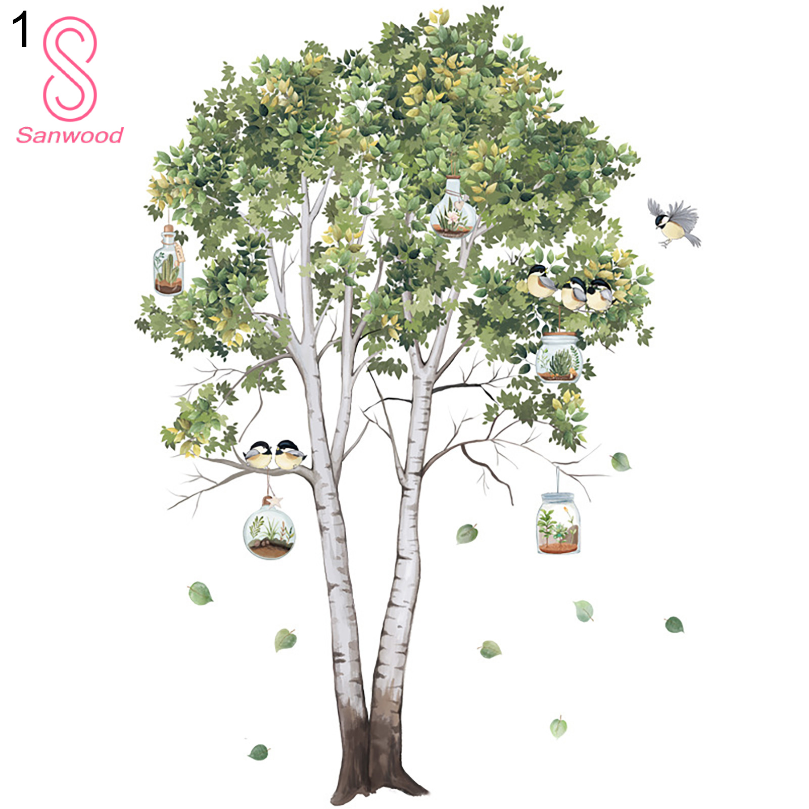 Room Sticker Nice-looking Bird Pattern Delicate Decal
