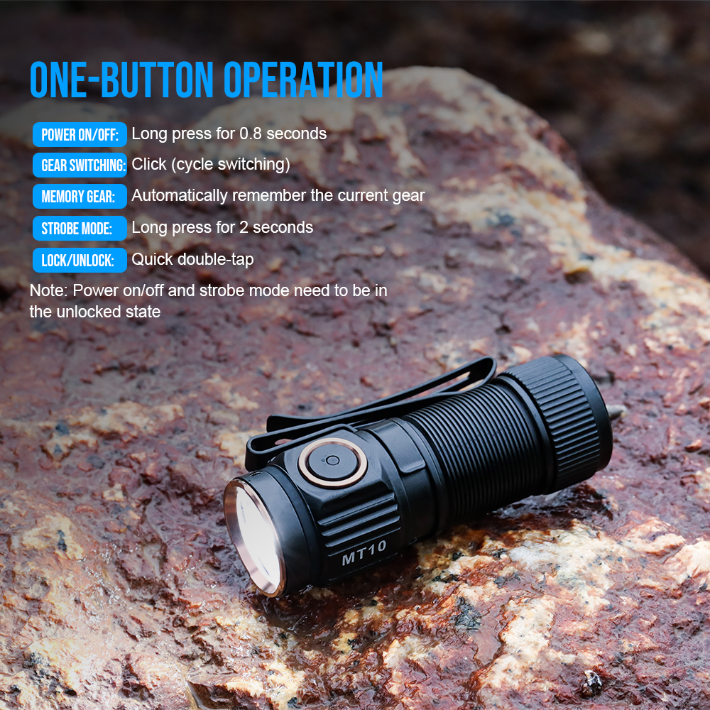 Trustfire MT10 EDC Flashlight 1000Lumen Portable Rechargeable LED Lamp USB C Charging Torch Mini 16340 IPX8 MVB Optic Work Light. 