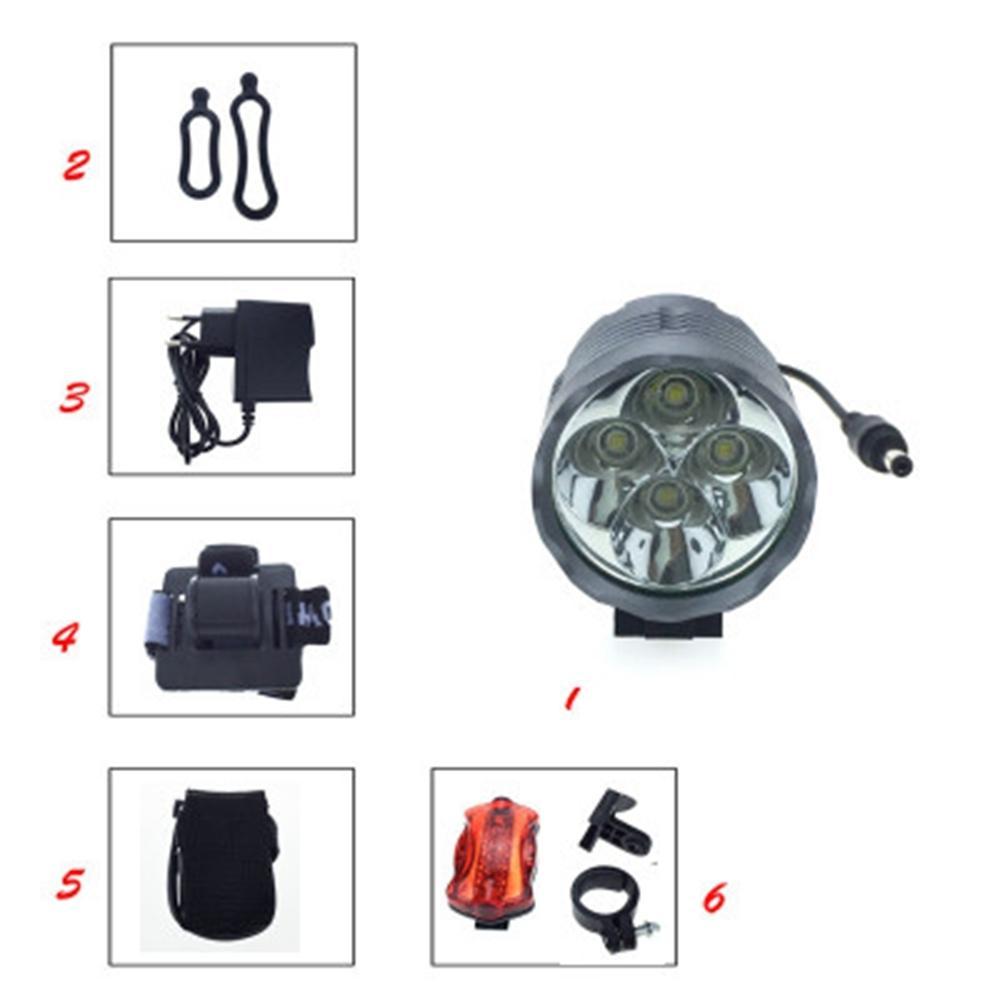 【Mary DAI Store】AIBBER TONE 4 x CREE XML T6 LED Bike Light / Headlamp with 6400mAh Rechargeable Pack. 