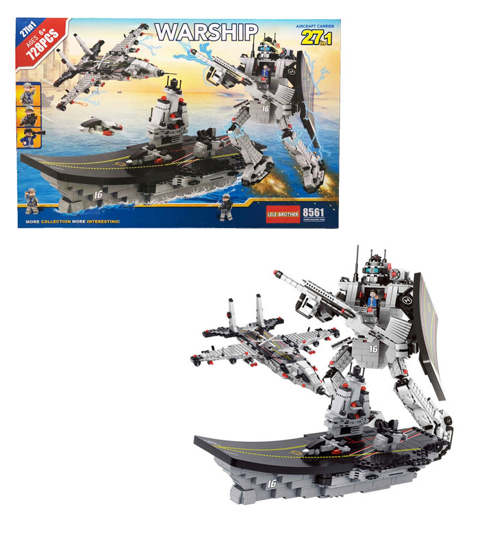 Lele Brothers 8561 Military Building Block 27 Change Carrier Robot Aircraft Chil. 