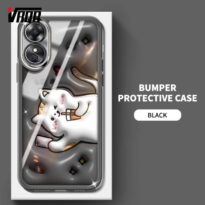 【3C VictoryEagle】Vrqr new style for Oppo A17 cute back cover 3D picture animation camera protective case Oppo 4G a17k 8T 4G A1 Pro