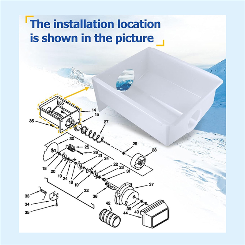 W10670845, WPW10670845 Refrigerator Ice Bucket For 2196091. 