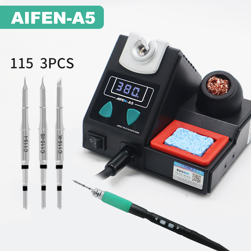 AIFEN A5 Soldering station Compatible Soldering iron Tips C210 245 C115 Handle Soldering and rework station Electronic tooL. 