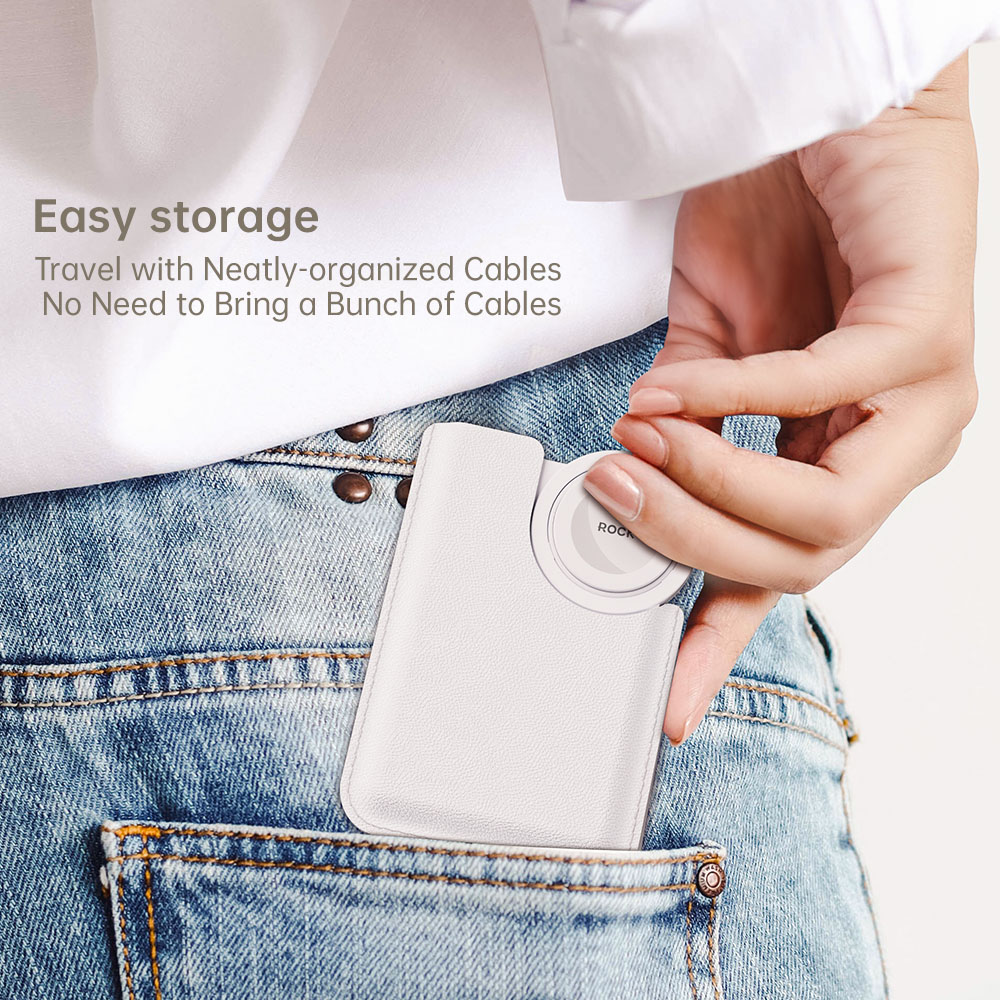 ROCK L14 Multifunctional Charging Cable adapter Set Storage Box with Apple watch charger. 