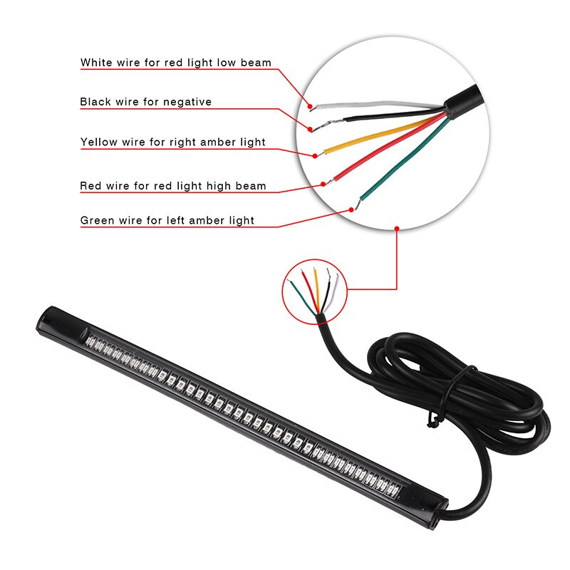 mtc48622 Universal LED Signal Lamp Car Motorcycle ATV Tail Light Strip Brake Turn Signal Stop Flexible Led Plate Light Cafe Racer. 