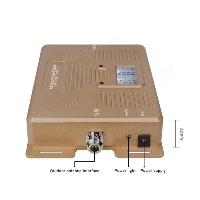 LCD Full Smart DUAL BAND ATNJ DB-850/2100mhz TV Audio Speed 2g/3g+4g Mobile Signal Booster Signal Repeater Amplifie Brown -. 