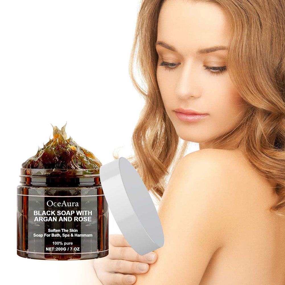 200g Black Beldi Soap With Argan And Rose Zawina Morocco Black Beldi Soap Moisturizing Body Remove Acne Skin Care. 