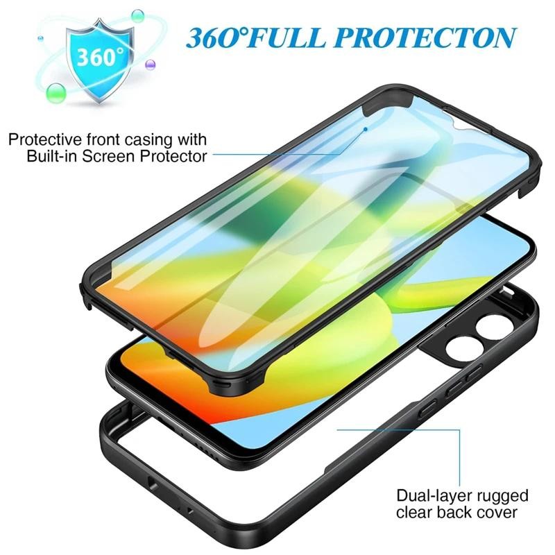 For Xiaomi Redmi A1 A2 Redmi A2 A 1 RedmiA1 1A 6.52 Transparent Protector Case With Mobile Phone Film Cover Double Protect Shield Full Cover Casing HP. 