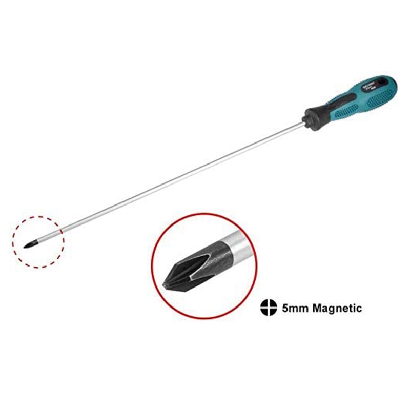PENGGONG 2Pcs 12 Inch Long Slotted and Phillips Screwdriver Set Magnetic Screwdriver with Rubber Handle. 