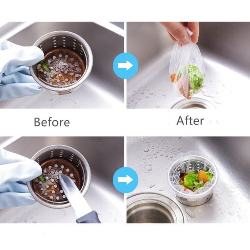 30/100pcs Disposable Kitchen Sink Filters Sewer Drain Anti-blocking Garbage Bags Pool Leak Mesh Strainer Garbage Net Rubbish Bag. 