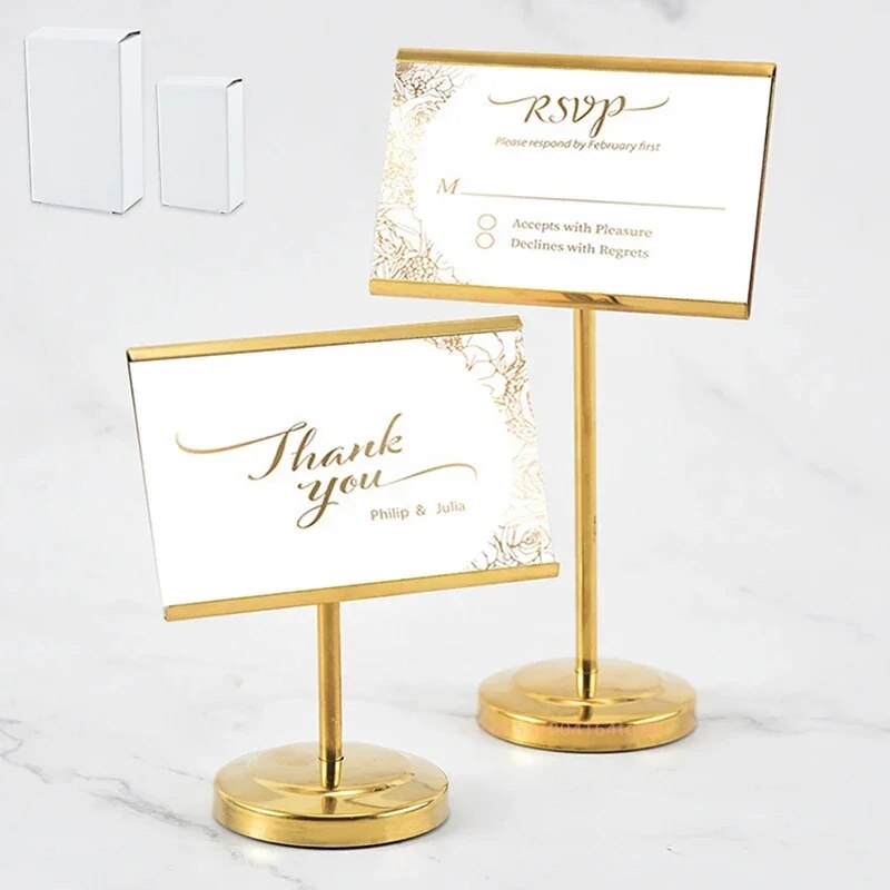 High End Hotel Buffet Label Rack Price Tag Display Stand Food Sign Holder Desk Sign Stand Name Card Clip Info Display Stand