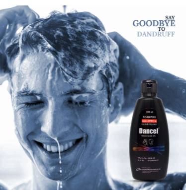 Dancel Ketoconazole 2% Shampoo 120ml - Medicated Anti-Dandruff with ZPTO, Vitamin E & Conditioner. 