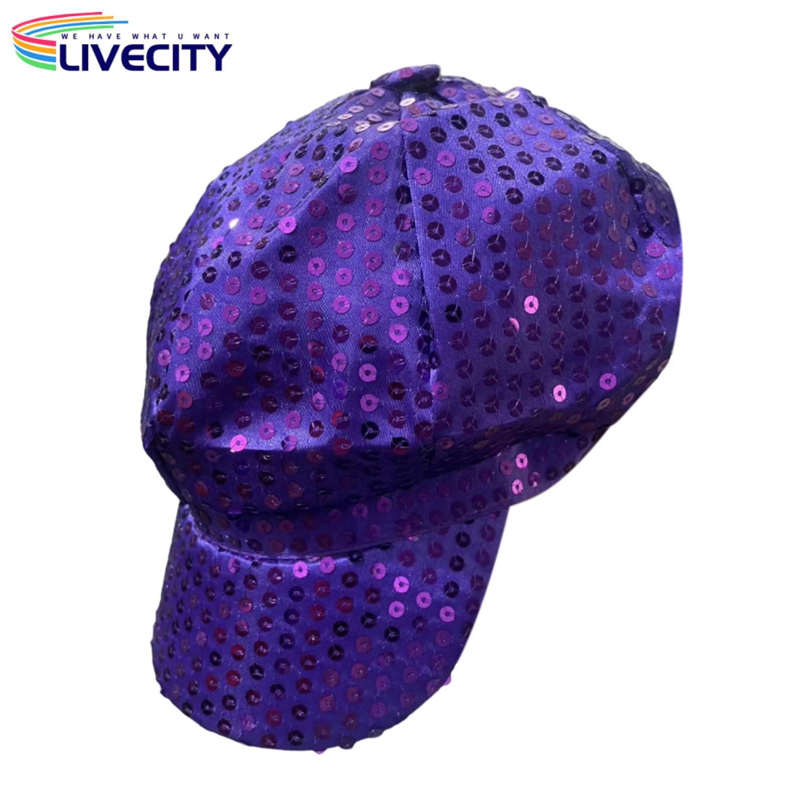Glittery Peaked Cap Sparkling Sequin Party Hat with Sunscreen Long Brim for Adults Kids Perfect for Stage Performance St Dance Sparkling Peaked Hat