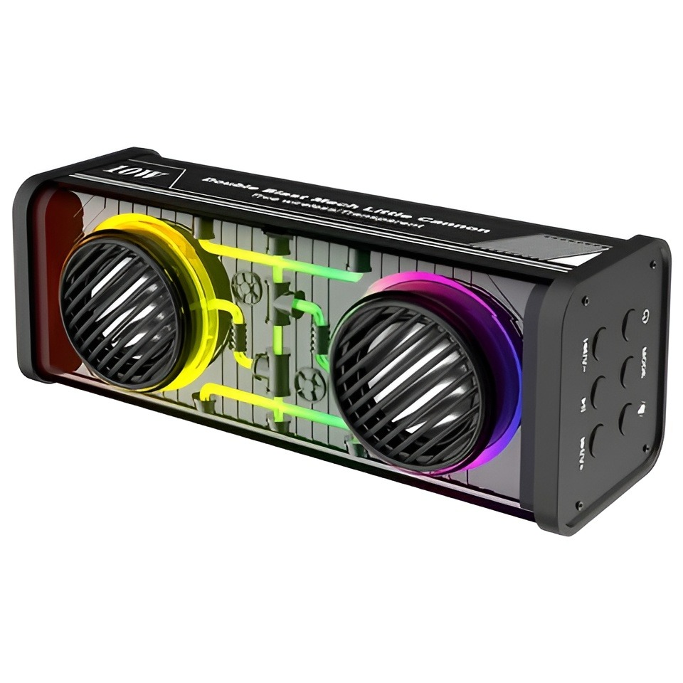 K99 Mecha Mini Bluetooth Speaker Transparent Mechanical Design, 10W Bass Subwoofer, Portable Wireless