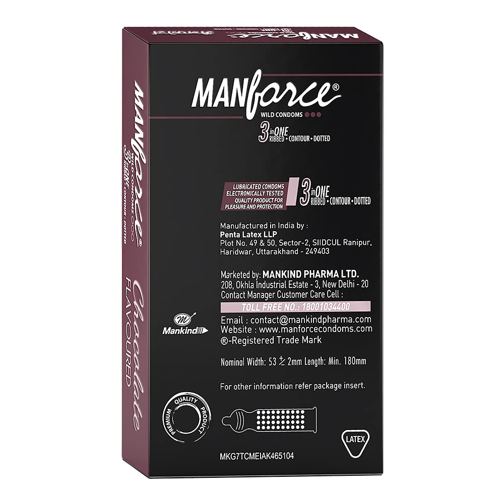 Manforce Chocolate Flavor Dotted Condom / Epic Super Thin Chocolate Flavor/ Manforce Game/ Premium Condoms 10pcs Pack - Made in India - Select Variants & Order. 