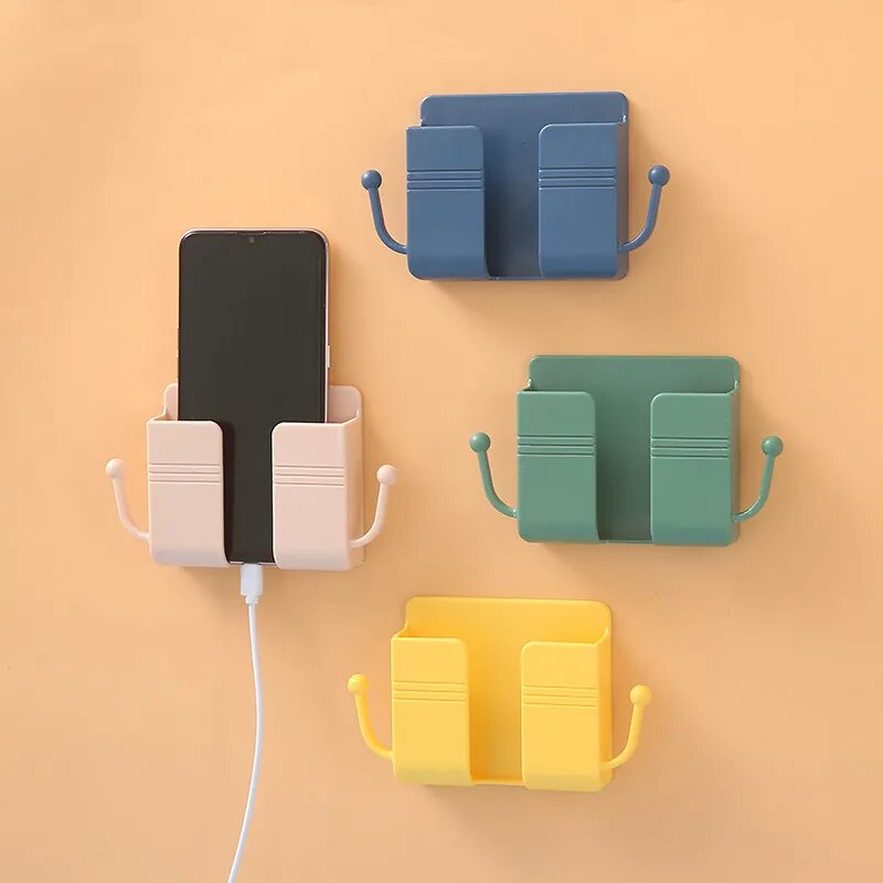 1PCS Wall Mounted Organizer Storage Box Mobile Phone Charging Bracket Multifunctional Wall Storage Rack