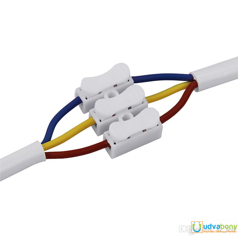 2Pcs- 3 Position Box Press Type Connector For Electrical Cables Connectors Clamp Terminal. 