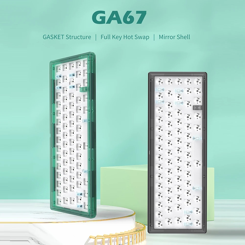 GAS67 customized Mechanical keyboard kit hot-swappable Wired RGB Backlit Gasket Structure keyboard DIY Gaming Keyboard Kit. 