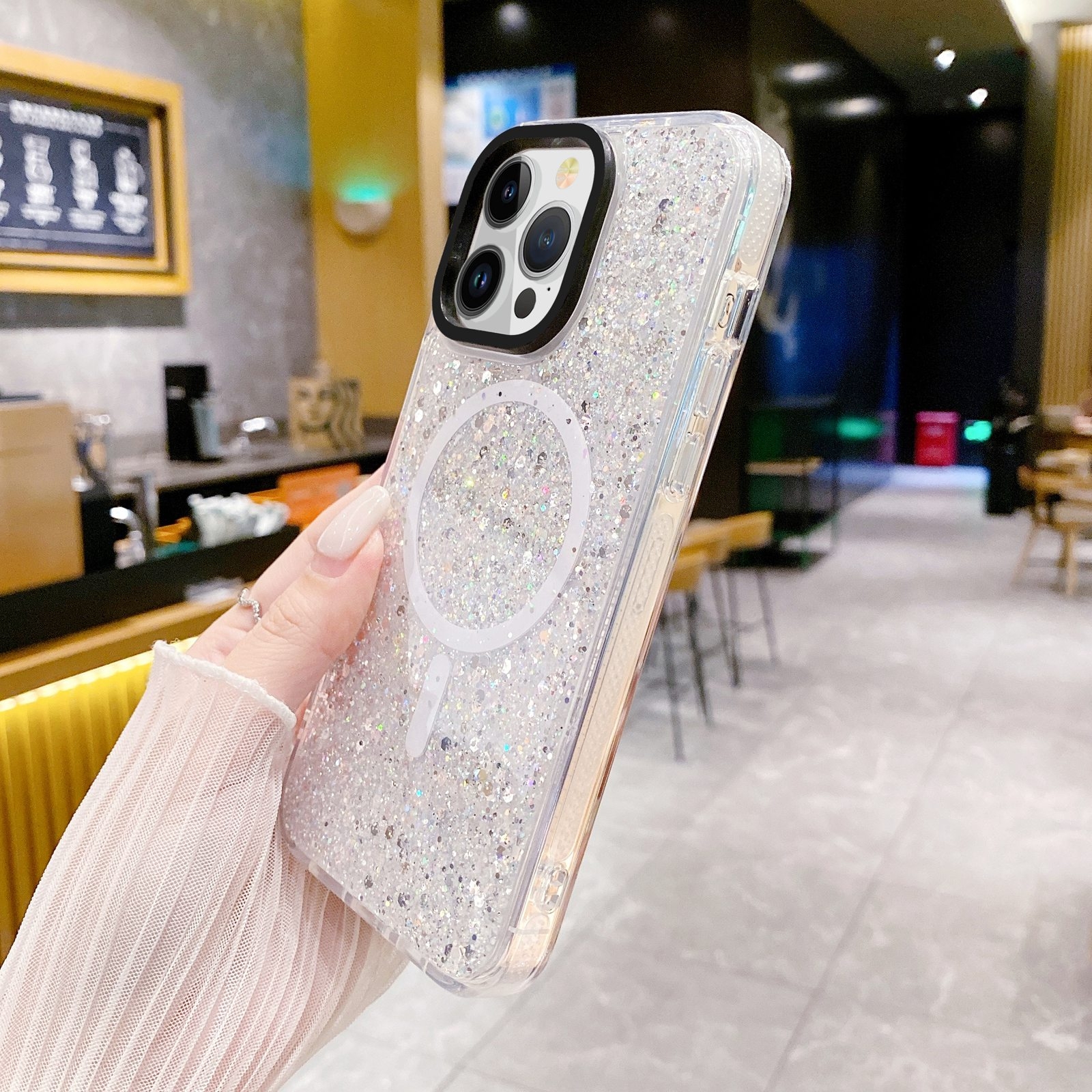 （COD Available)Gold Armor MagSafe Glitter Epoxy Phone Case For iPhone 15 Pro Max/iPhone 15 Pro/iPhone 15/iPhone 15 Plus. 