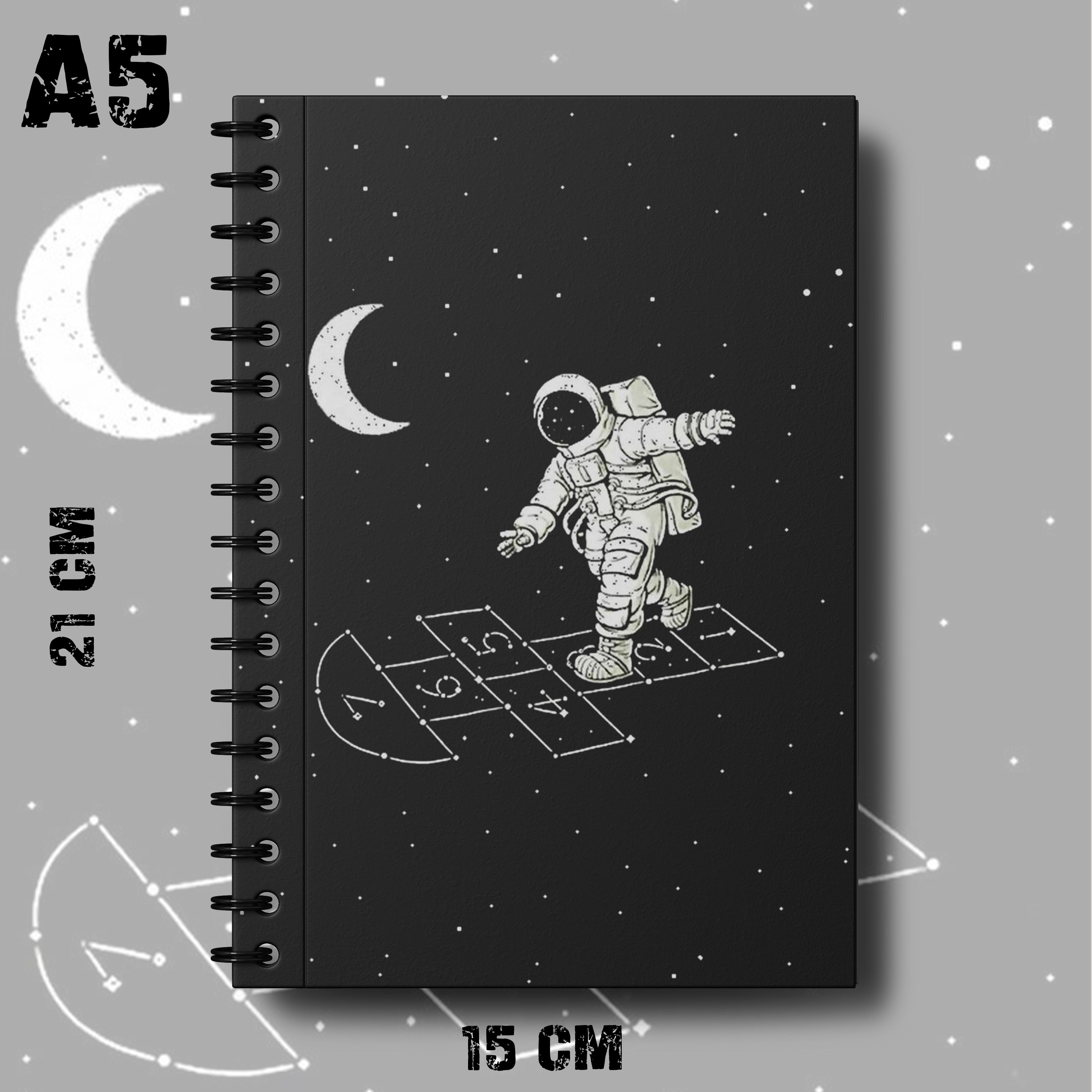 Notebook Aesthetic Design Flower Music Moon Astronaut Walking Design Writing Journal Pad K293 K296 A5