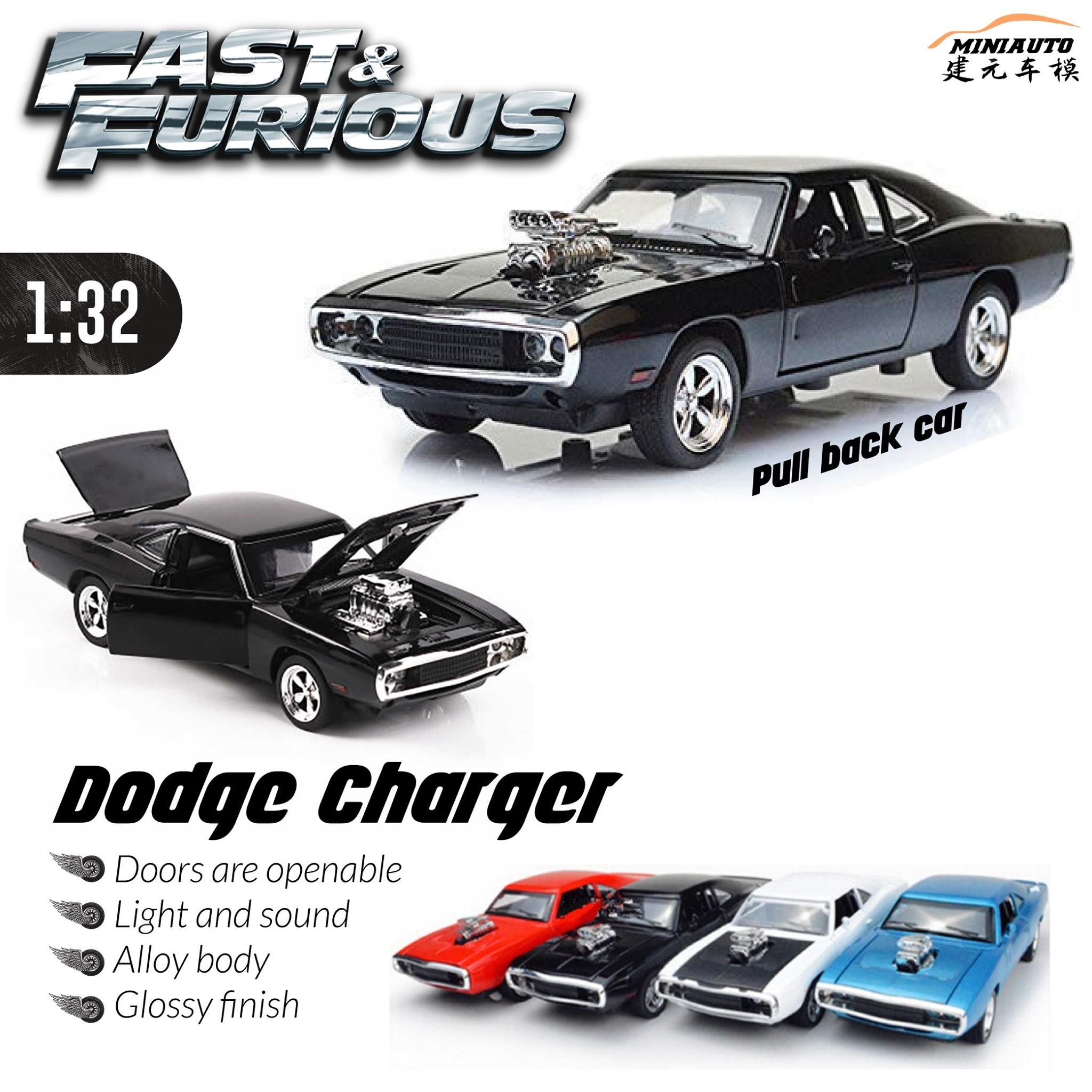 Die Cast Pullback Car Fast and Furious Dodge Charger 1:32. 