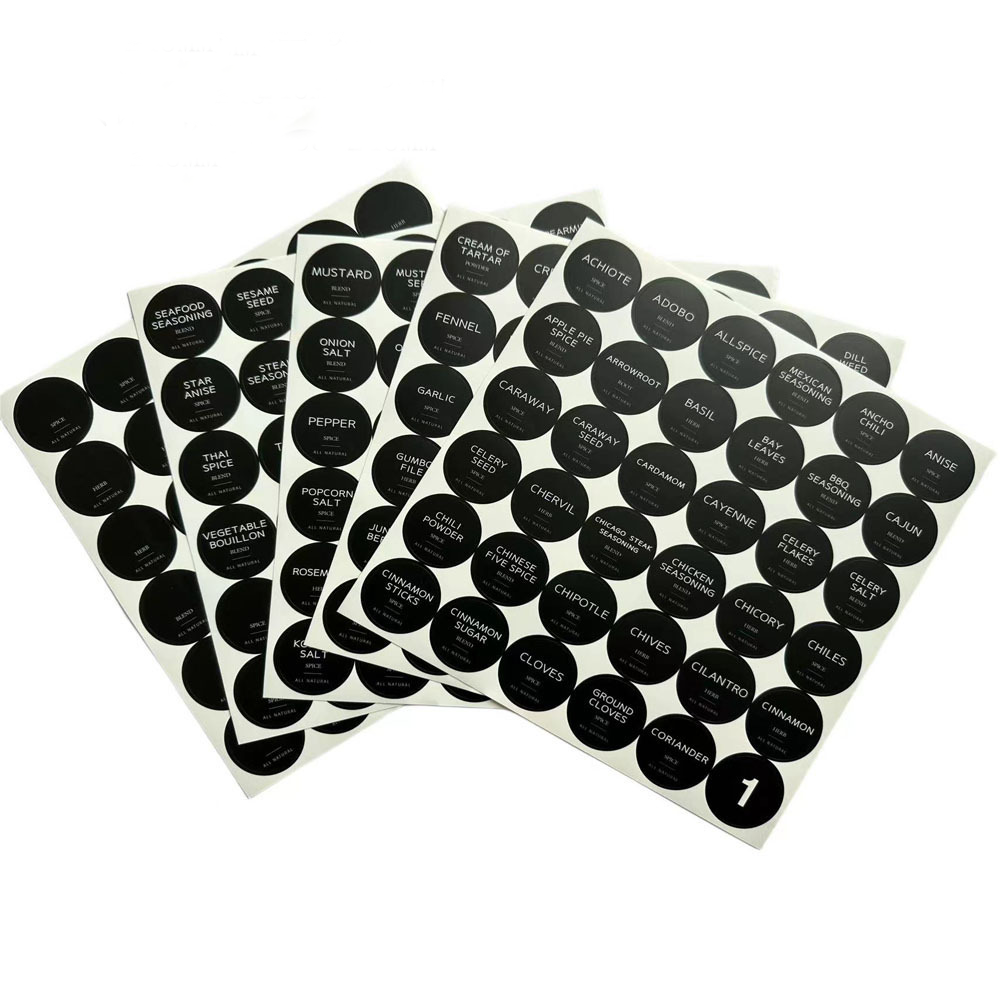 13 Etiquetas Adhesivas Reutilizables Para Especias Y Tarros - Redondas, De Vinilo (3.8cm)