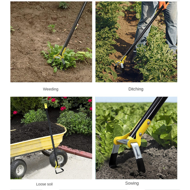 Action Hoe for Weeding Stirrup Hoe Tool for Garden Hula-Ho Scuffle Loop Hoe Garden Weeder Cultivator, Weeding Rake,1.53m. 