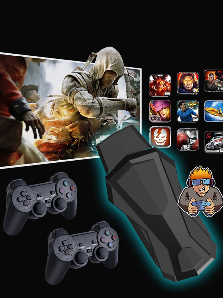 Ecocc【In stock】 2.4G Wireless Controller Family Retro Game Console HDMI-compatible Vedio Game Console Built-in 6888 Games 7 Emulator High quality plug and play. 
