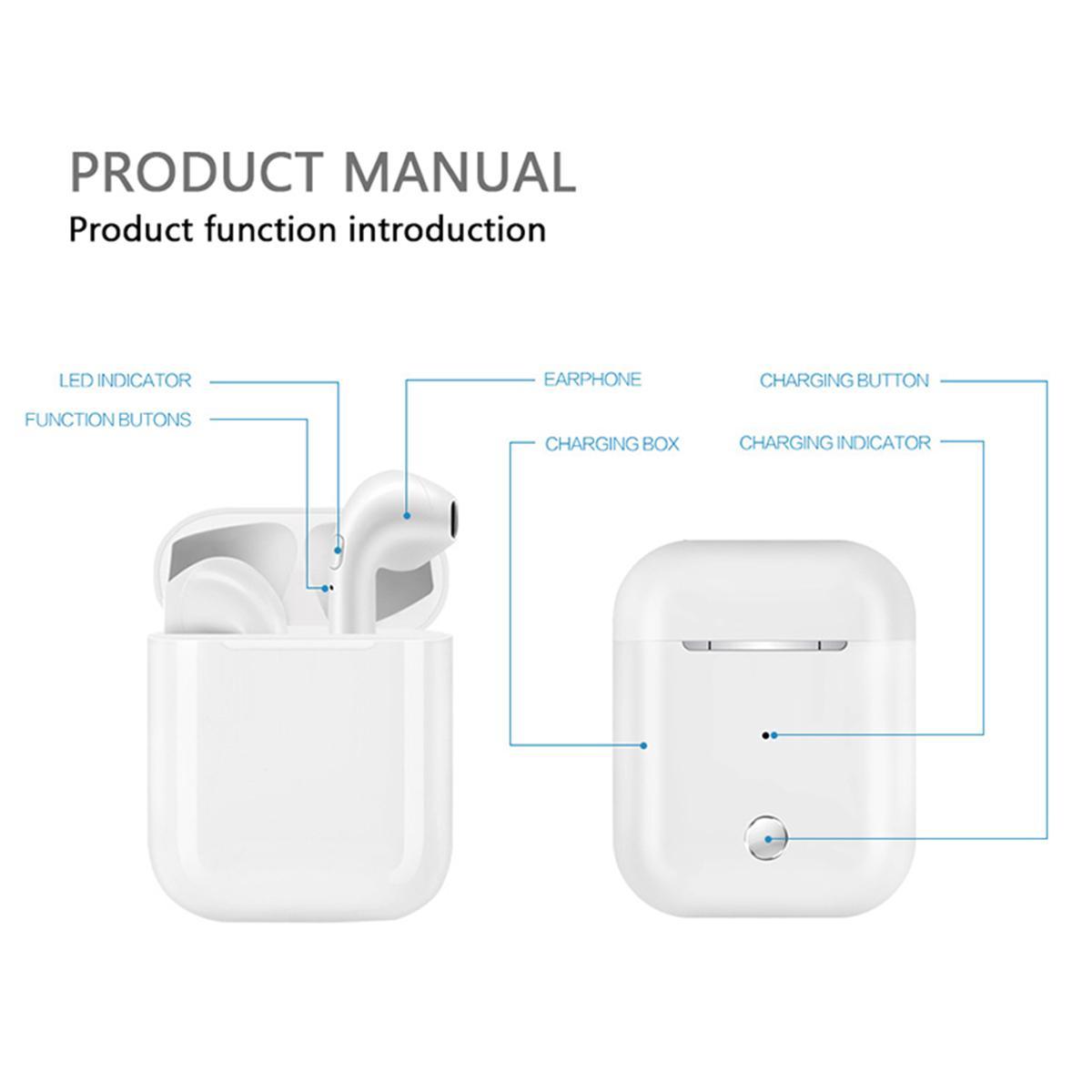Bluetooth Headset I9s Tws Pop-ups Charge Support Wireless Earphone Bluetooth Smart Station-piano Pod. 