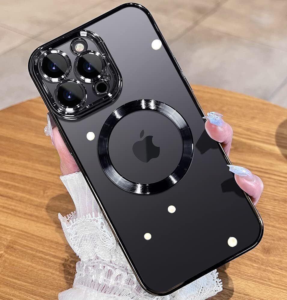 For iPhone 13 Pro Max Shockproof Magnetic Plating Clear Soft Case Cover. 