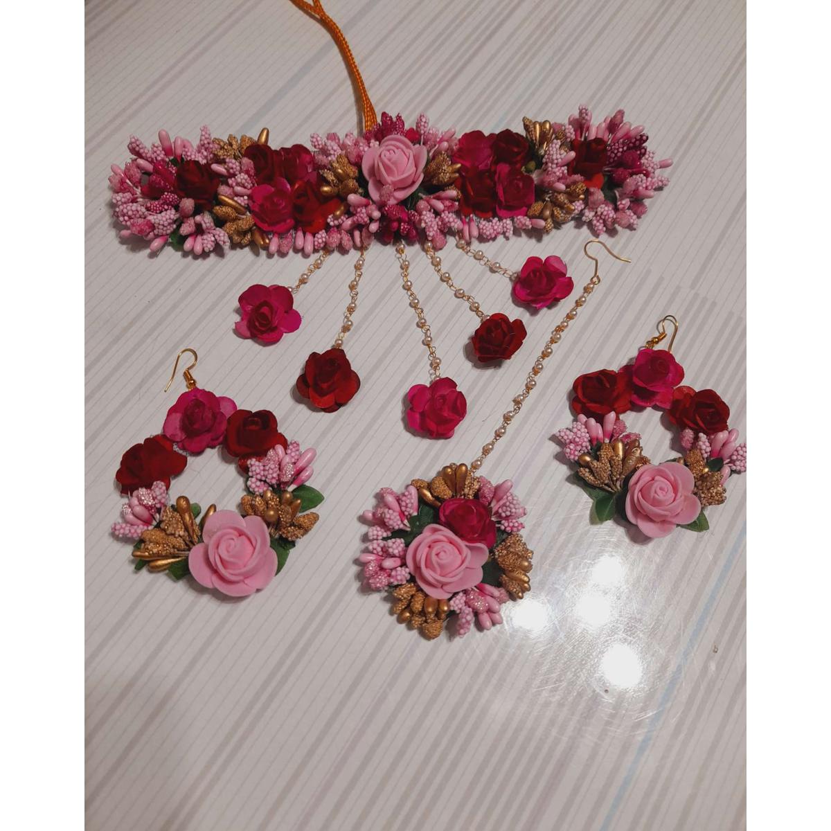 গায়ে হলুদের গহনা/artificial flower ornaments. Colour customize