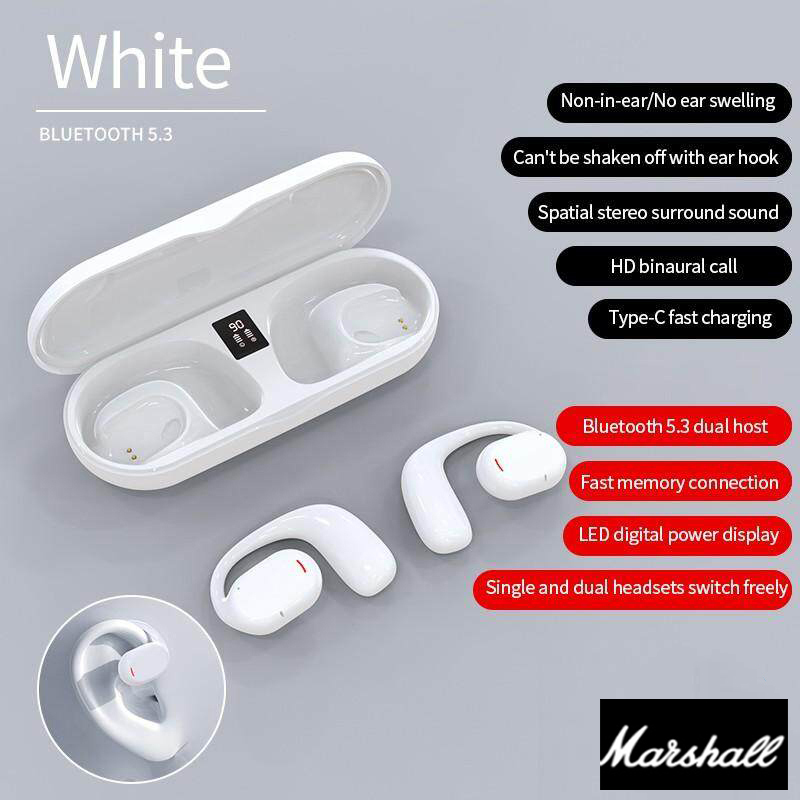 Original Product+FREE Shipping+COD marshall JS270 original Open Wearable Stereo wireless Bluetooth earphones with mic Digital display. 