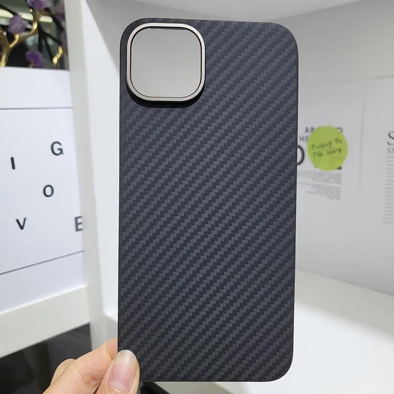 Dropshipping Real Aramid Fiber Carbon Magnetic For iPhone 15 Pro Max iPhone15/15Pro Plus Ultra-Thin Drop-Resistant CASE Cover. 