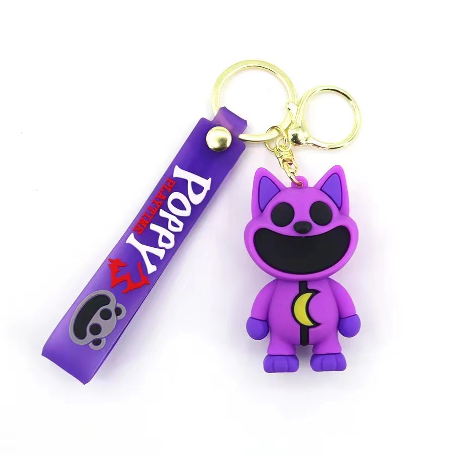 Cartoon Smiling Critters keychain Game Hopscotch Catnap Bearhug Key Chain For Men Women Backpack Pendant Keychain Gift for Kids. 