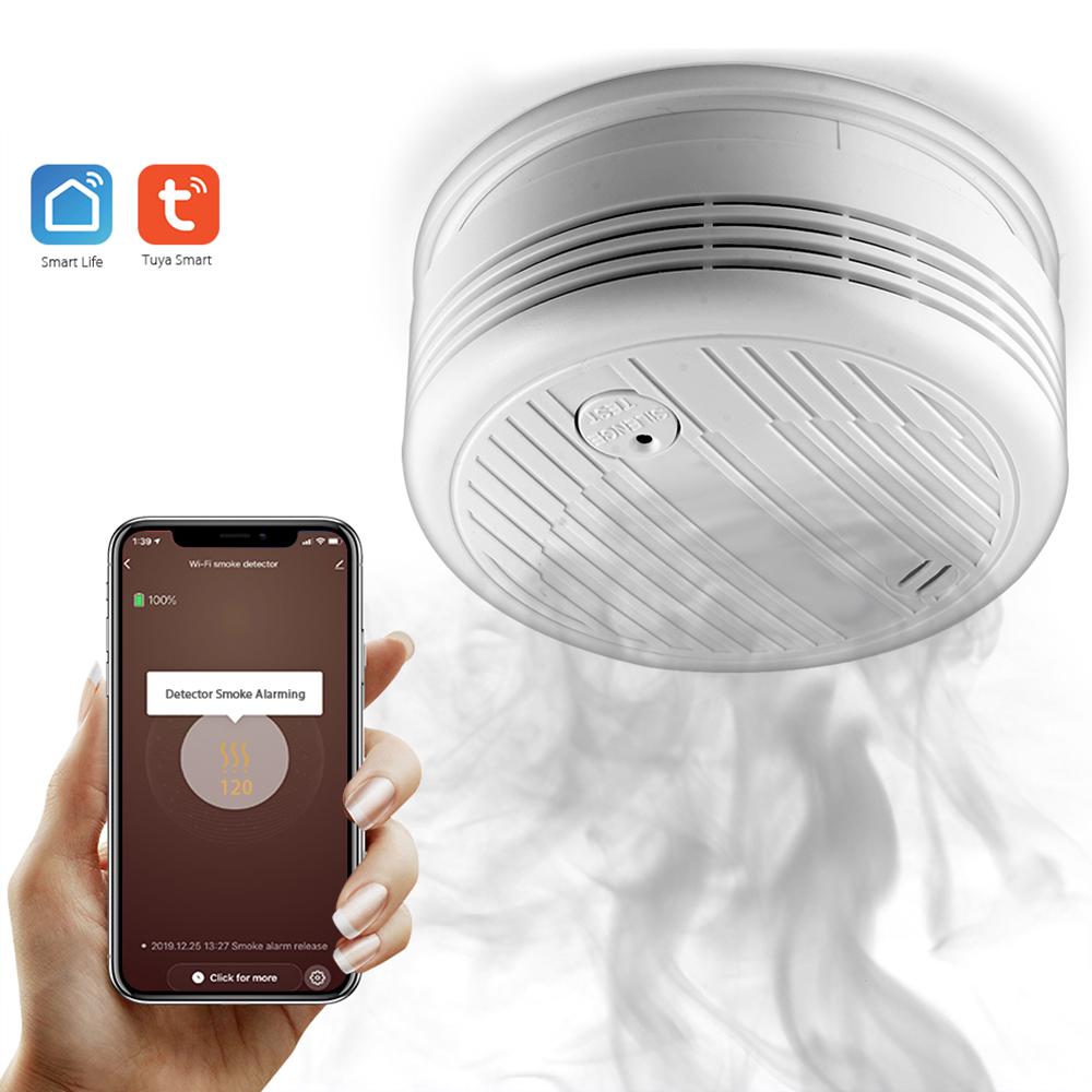 Wifi Smart Smoke Detector Fire Alarm Sensor Wireless Security System Smart Life Tuya APP Control. 