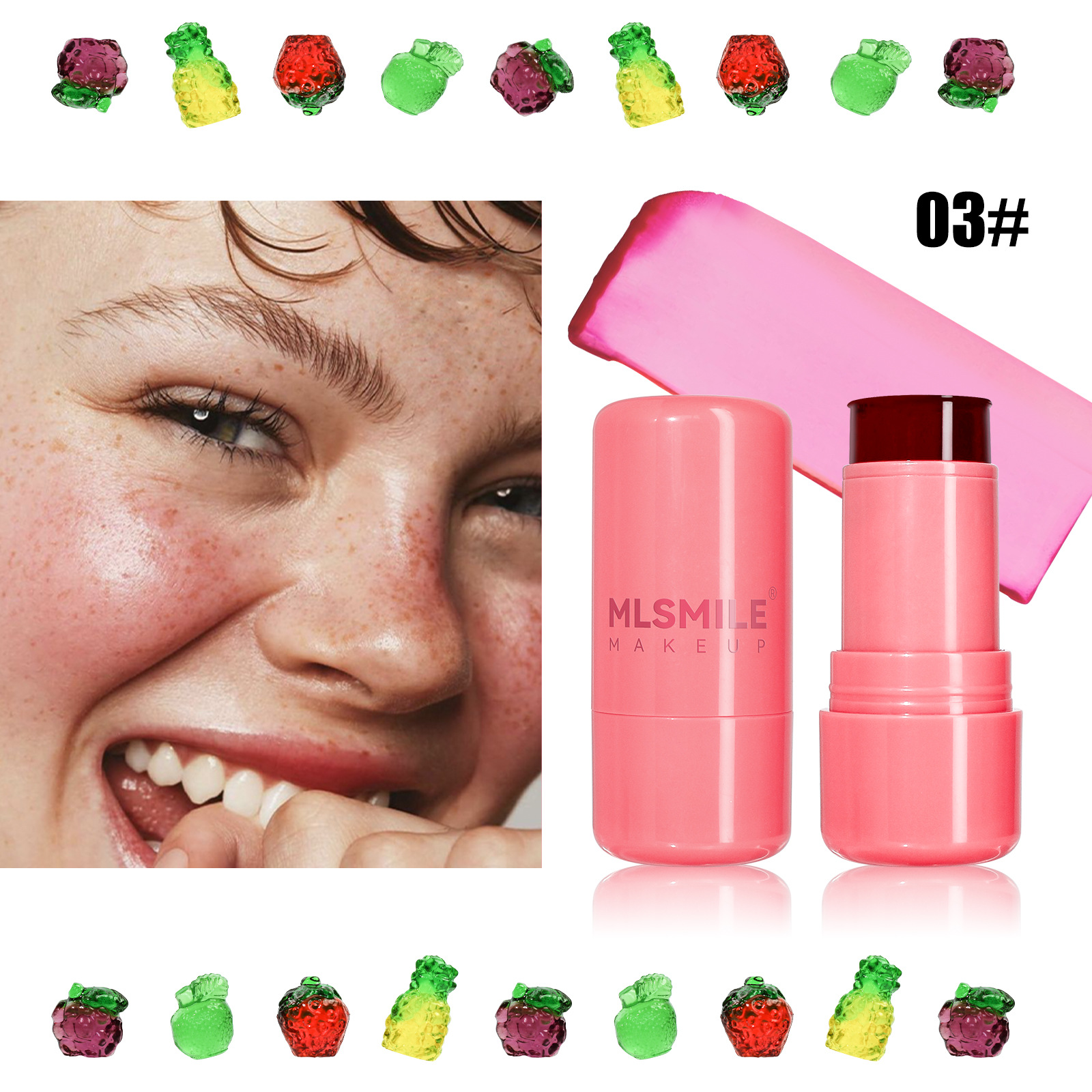 Jelly Blush Cross Border is exclusively for lips and cheeks, multi-color brightening blush sticks, lip gloss, rouge color and blush