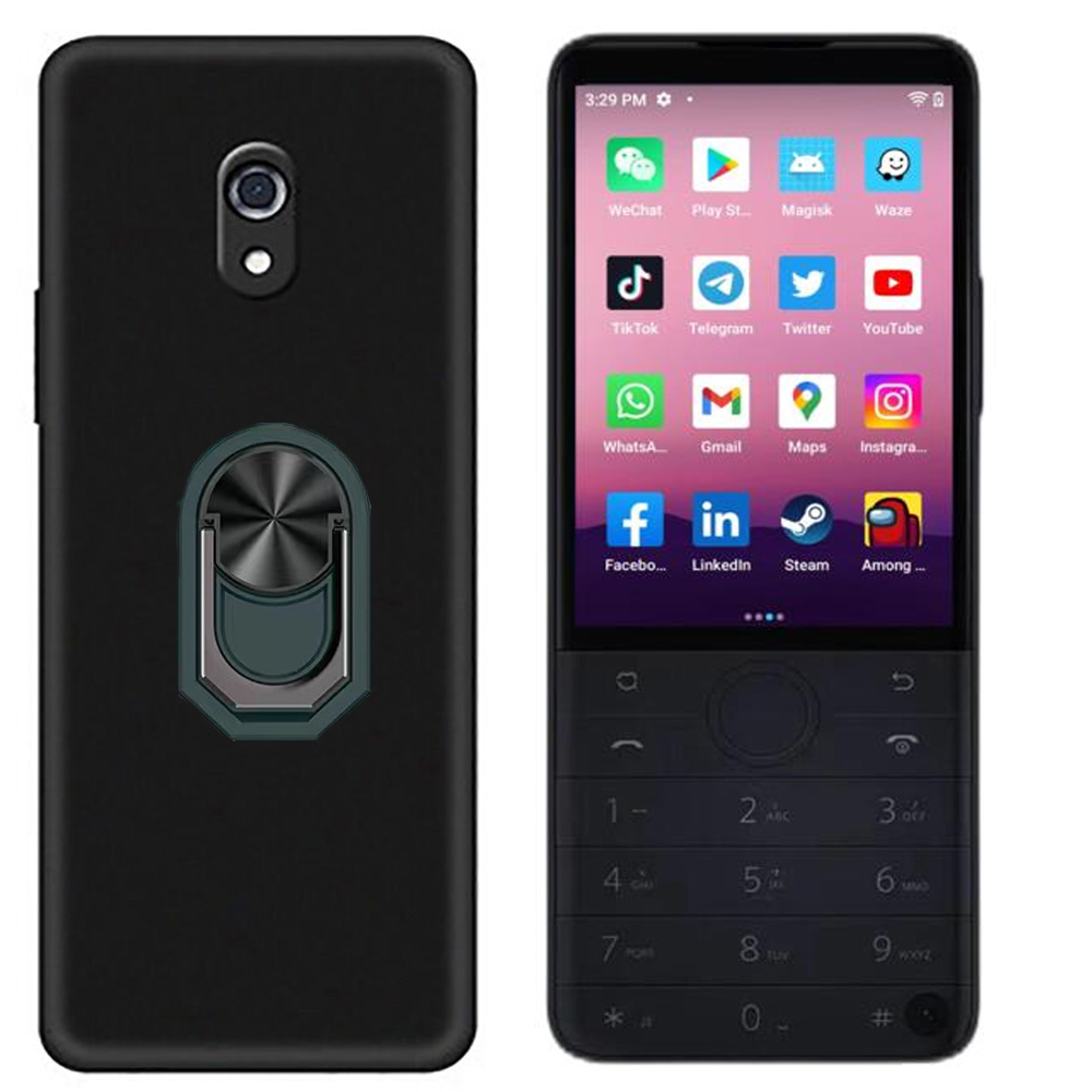 Case for Xiaomi Mi Qin F22 Pro Black Matte Ring Holder Prrelaxotective Shockproof Cover on for Duoqin Qin F21 Pro Funda. 