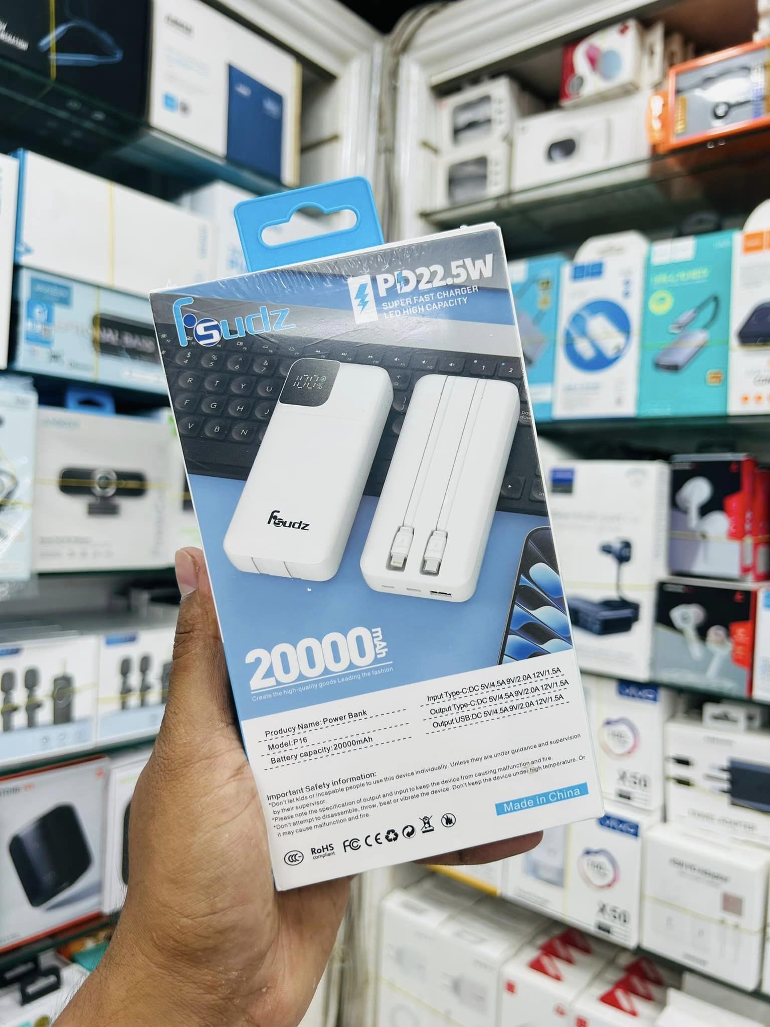 Fsudz P16 20000mah 22.5W super fast charging digital LED display. 