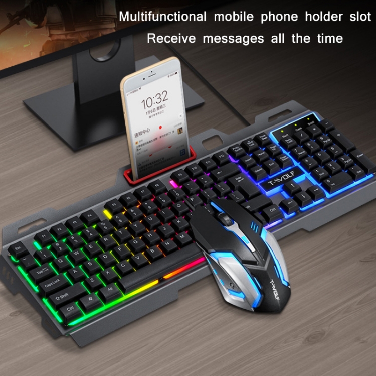 T-Wolf TF600 RGB Gaming Keyboard Mouse Combo. 