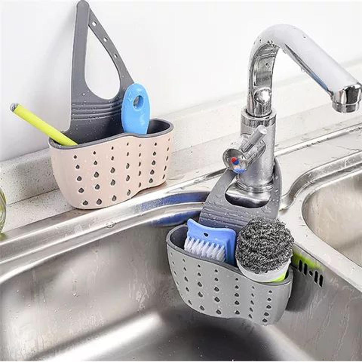 Kitchen Sink Sponge Holder, Sink Shelf Soap Sponge Drain Rack